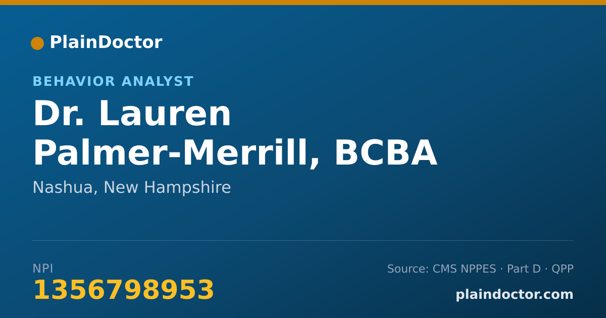 Shareable card for Lauren Palmer-Merrill, BCBA - Behavior Analyst, Nashua, NH