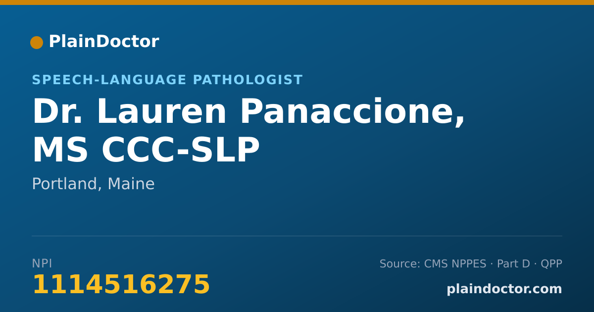 Shareable card for Lauren Panaccione, MS CCC-SLP - Speech-Language Pathologist, Portland, ME