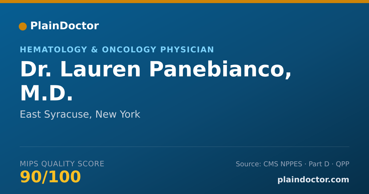 Shareable card for Lauren Panebianco, M.D. - Hematology & Oncology Physician, East Syracuse, NY