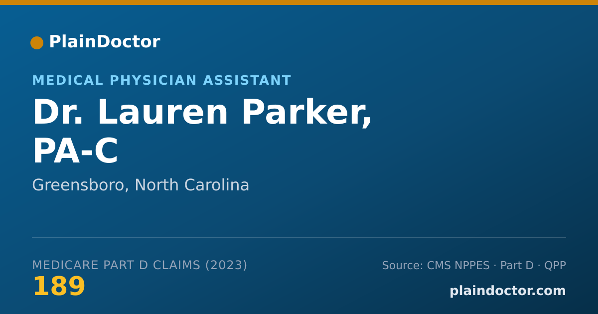 Shareable card for Lauren Parker, PA-C - Medical Physician Assistant, Greensboro, NC