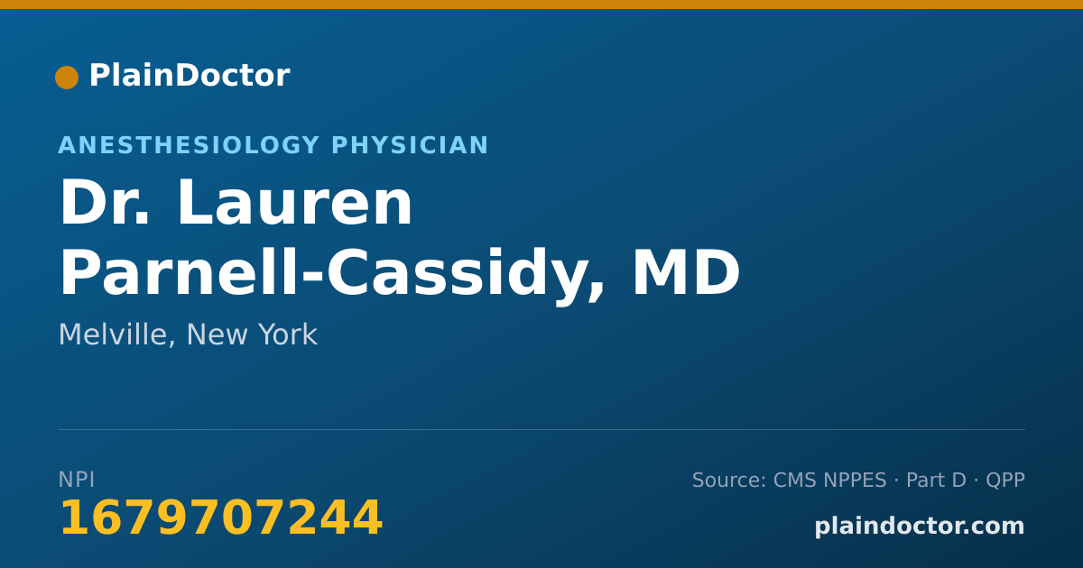 Shareable card for Lauren Parnell-Cassidy, MD - Anesthesiology Physician, Melville, NY