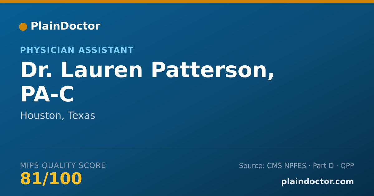 Shareable card for Lauren Patterson, PA-C - Physician Assistant, Houston, TX