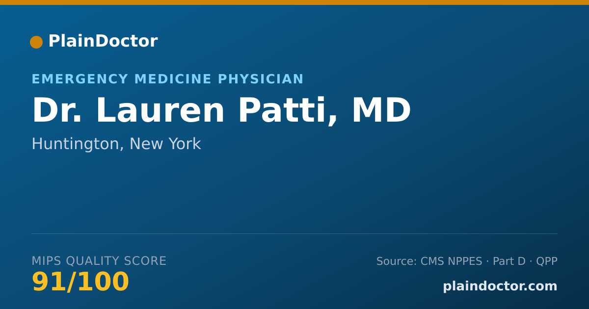 Shareable card for Lauren Patti, MD - Emergency Medicine Physician, Huntington, NY