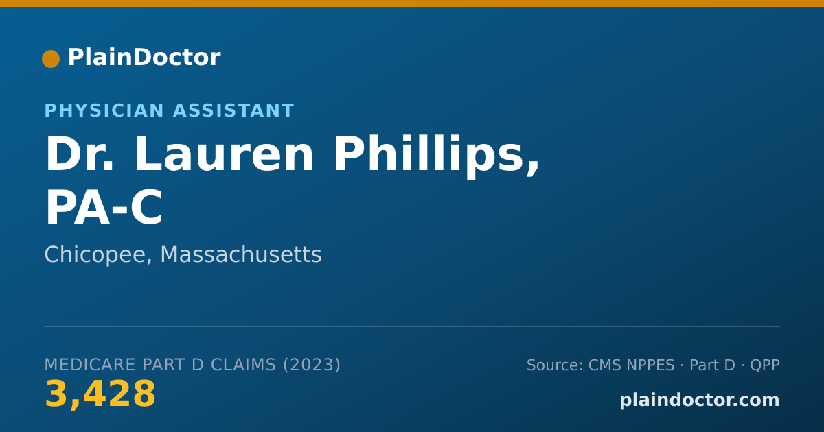 Shareable card for Lauren Phillips, PA-C - Physician Assistant, Chicopee, MA