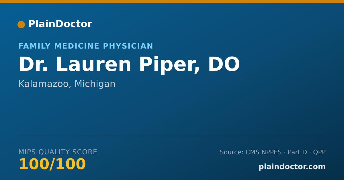 Shareable card for Lauren Piper, DO - Family Medicine Physician, Kalamazoo, MI