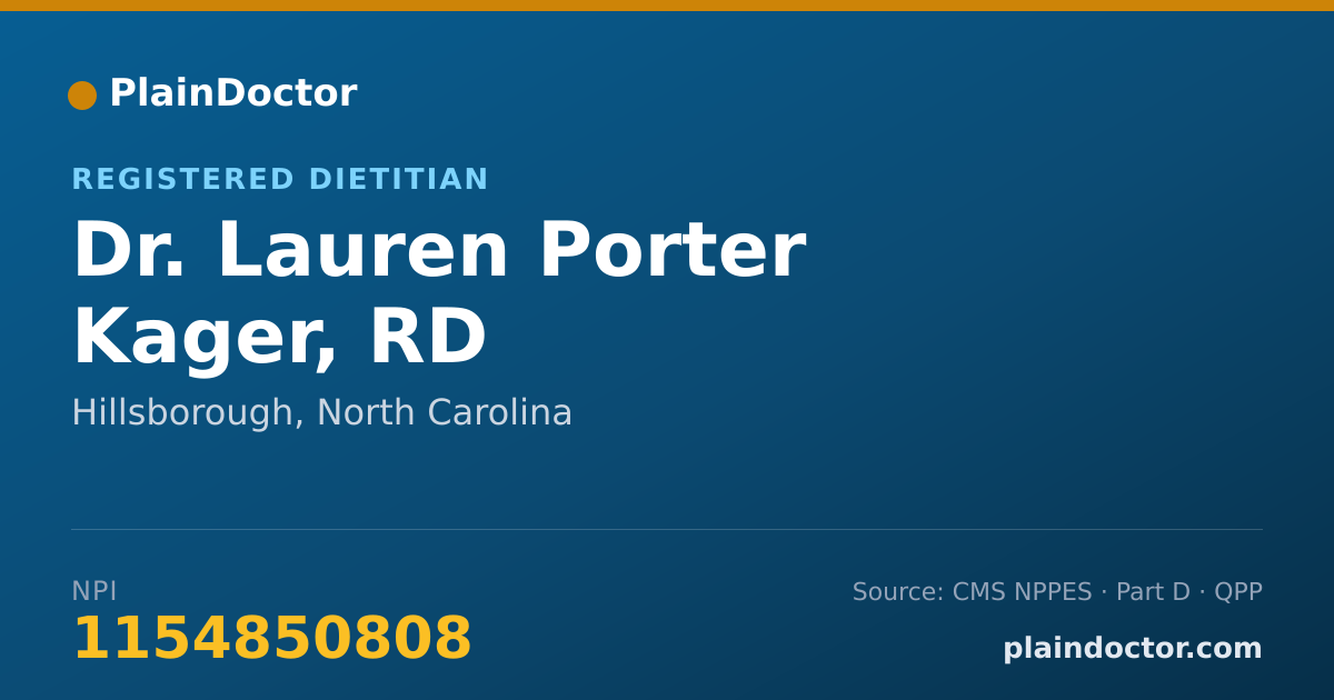 Shareable card for Lauren Porter Kager, RD - Registered Dietitian, Hillsborough, NC