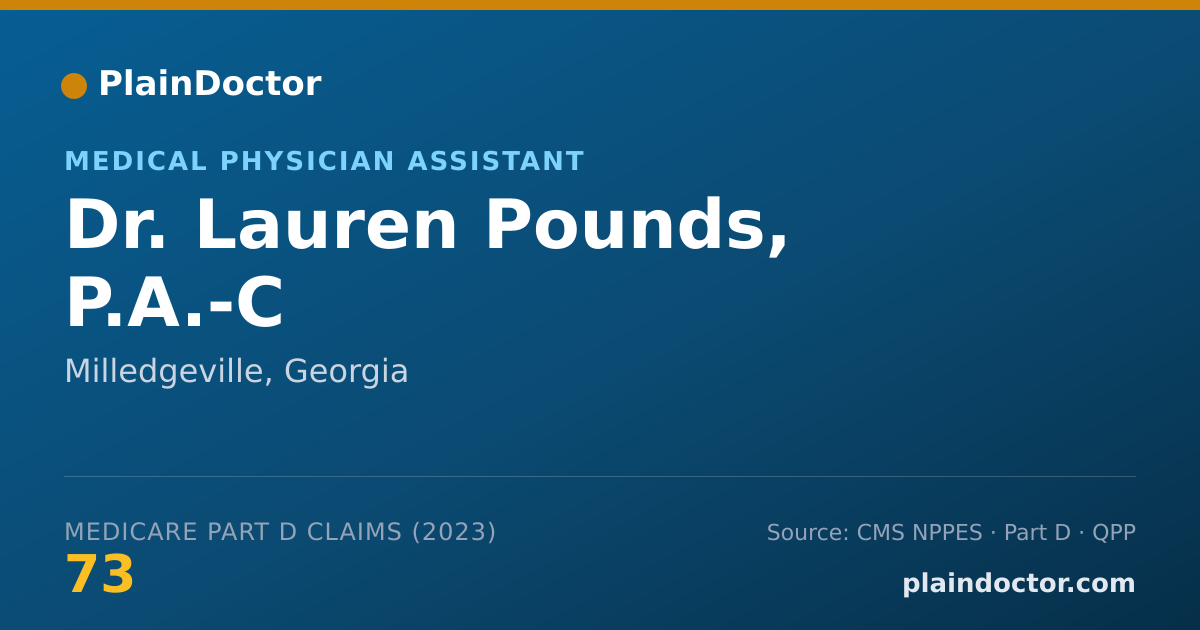 Shareable card for Lauren Pounds, P.A.-C - Medical Physician Assistant, Milledgeville, GA