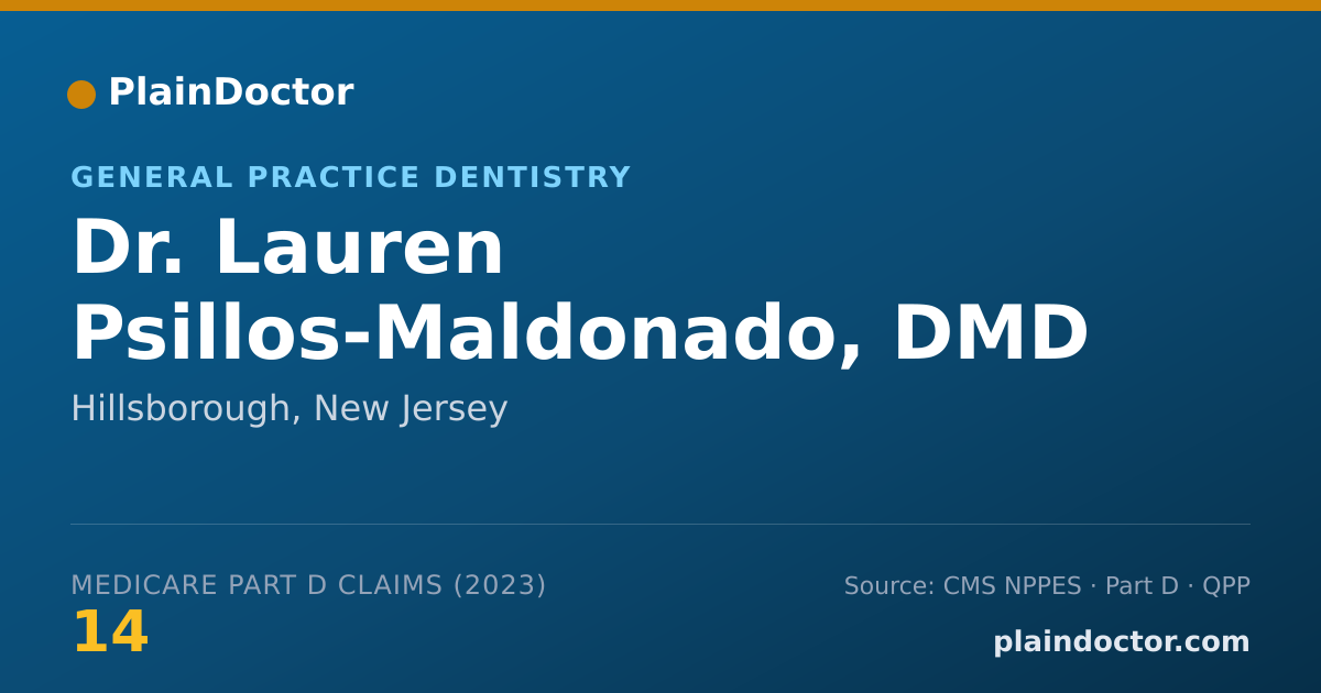 Shareable card for Lauren Psillos-Maldonado, DMD - General Practice Dentistry, Hillsborough, NJ