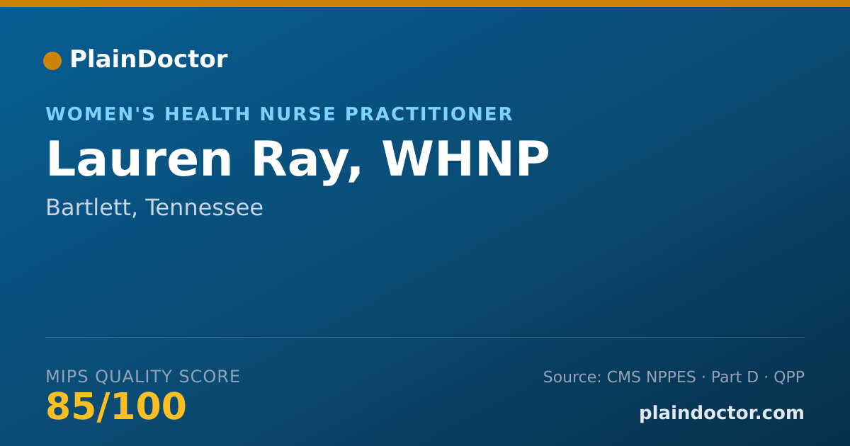 Shareable card for Lauren Ray, WHNP - Women's Health Nurse Practitioner, Bartlett, TN