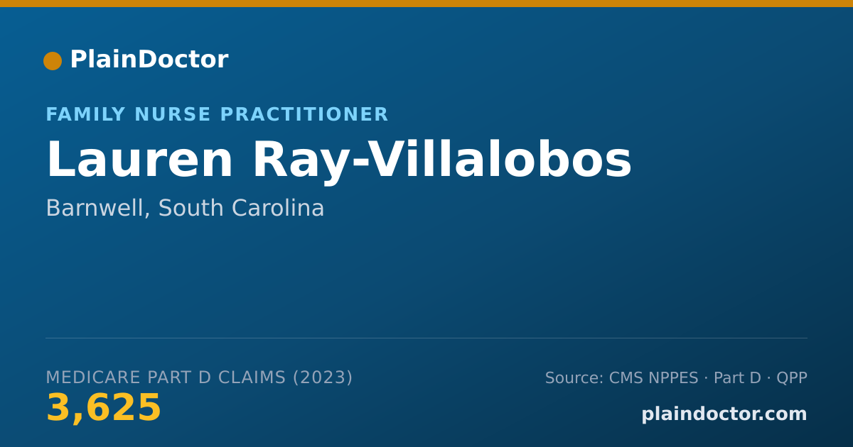 Shareable card for Lauren Ray-Villalobos - Family Nurse Practitioner, Barnwell, SC