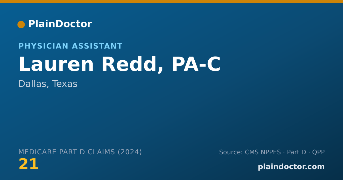 Shareable card for Lauren Redd, PA-C - Physician Assistant, Dallas, TX