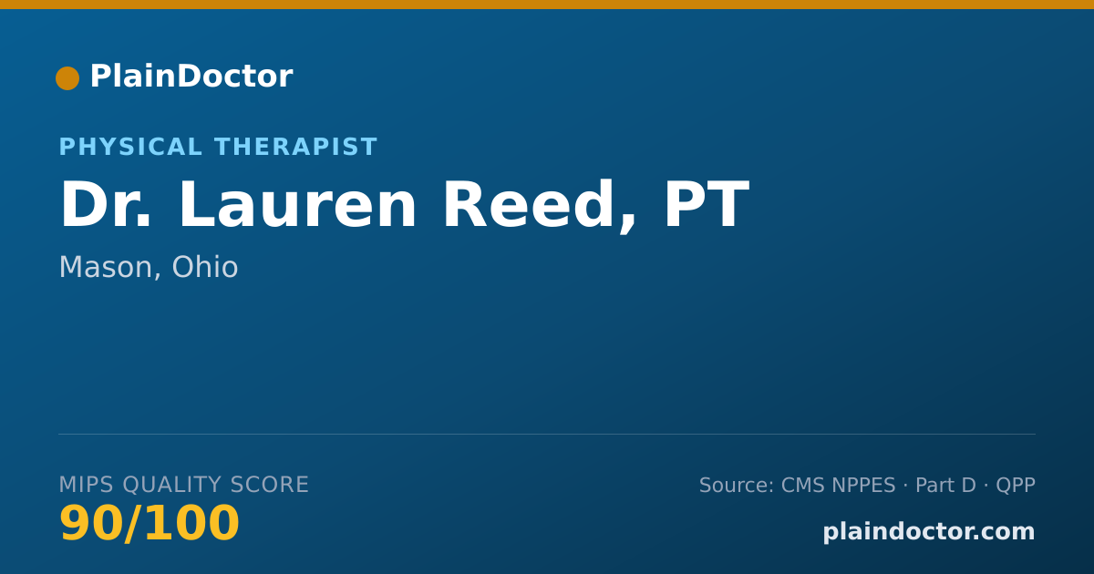 Shareable card for Lauren Reed, PT - Physical Therapist, Mason, OH