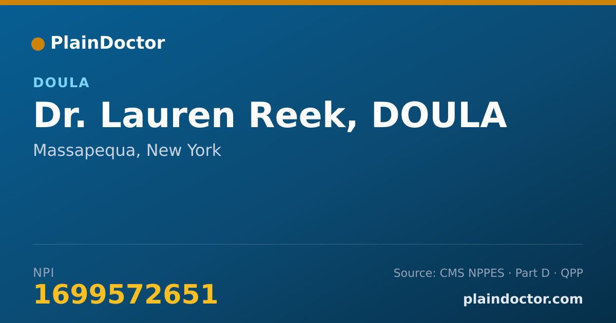 Shareable card for Lauren Reek, DOULA - Doula, Massapequa, NY