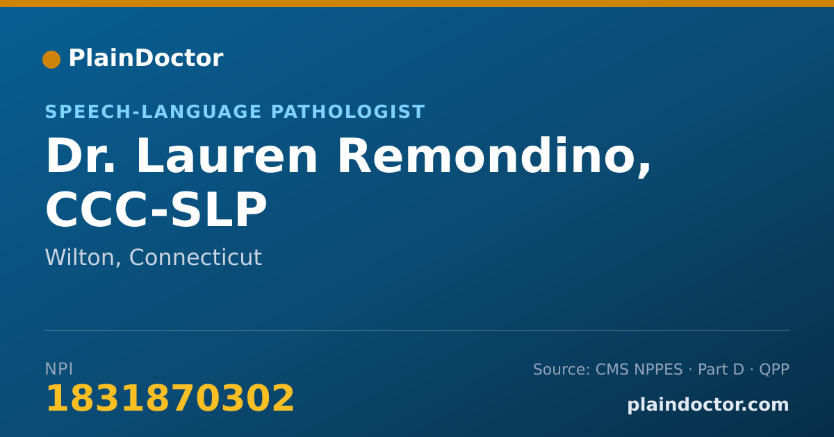 Shareable card for Lauren Remondino, CCC-SLP - Speech-Language Pathologist, Wilton, CT