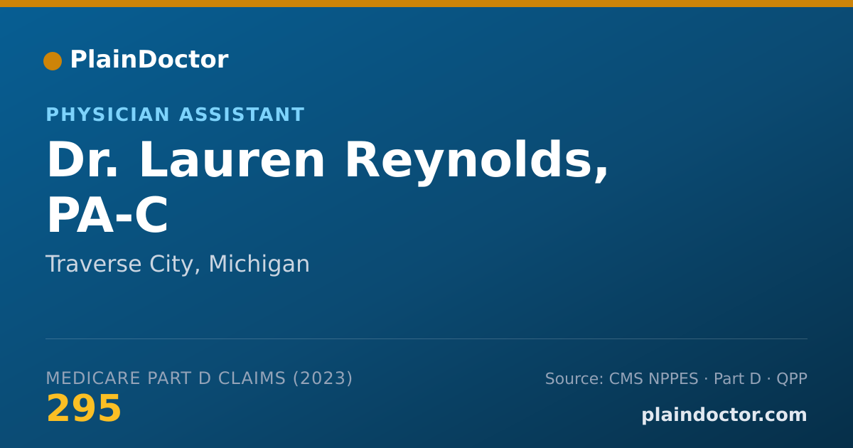Shareable card for Lauren Reynolds, PA-C - Physician Assistant, Traverse City, MI
