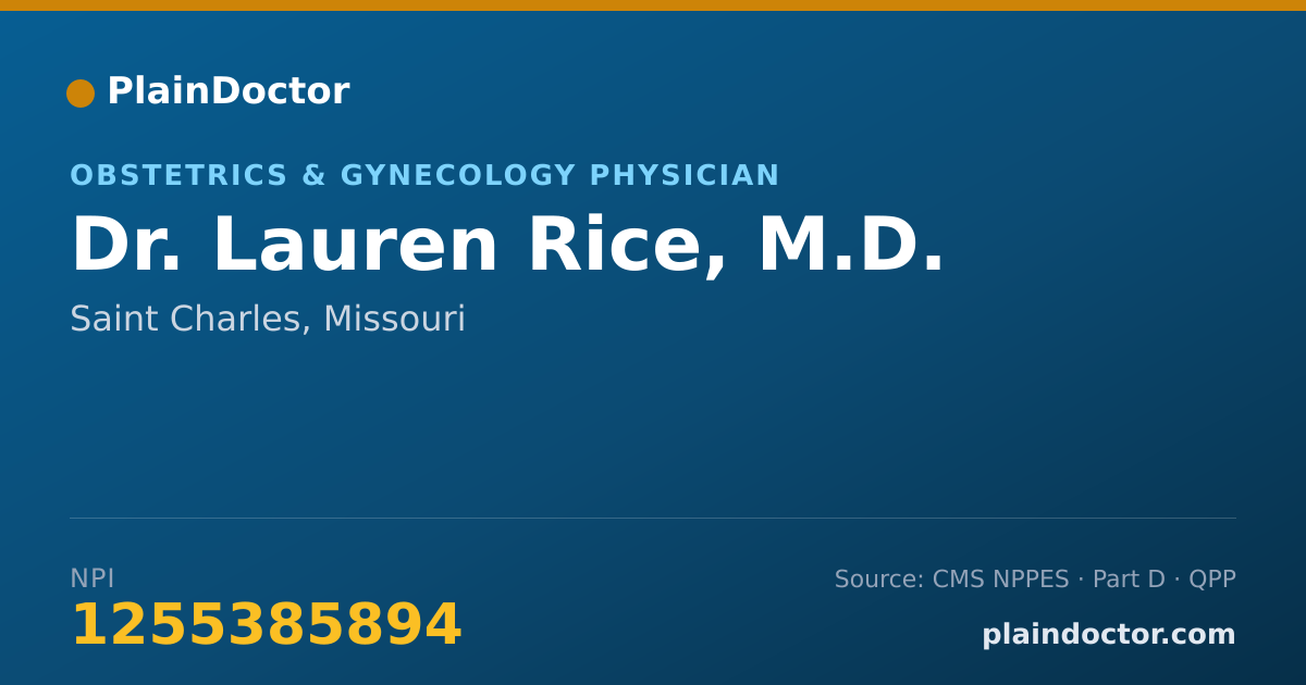 Shareable card for Lauren Rice, M.D. - Obstetrics & Gynecology Physician, Saint Charles, MO