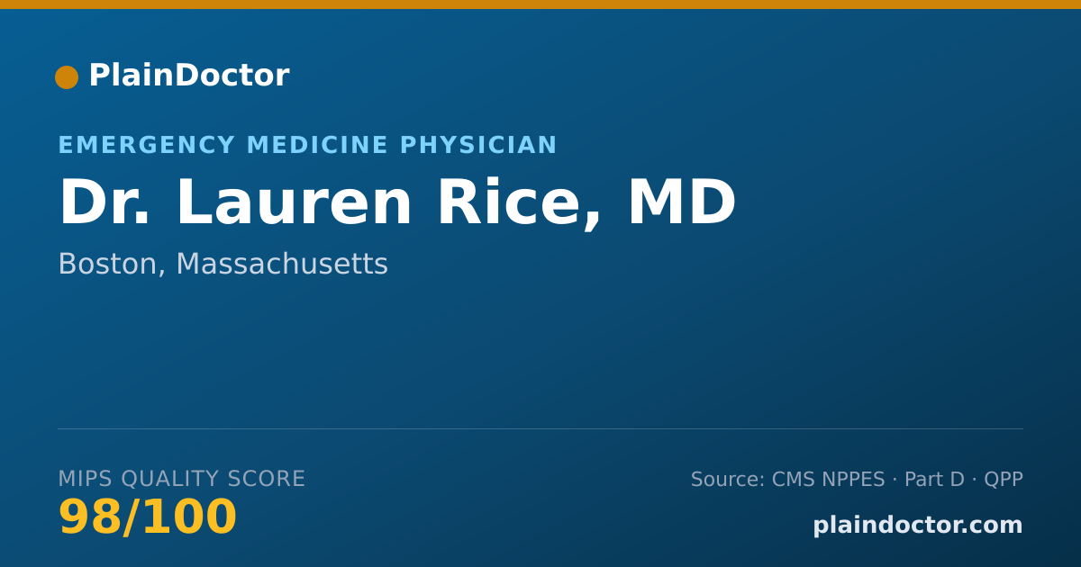 Shareable card for Lauren Rice, MD - Emergency Medicine Physician, Boston, MA