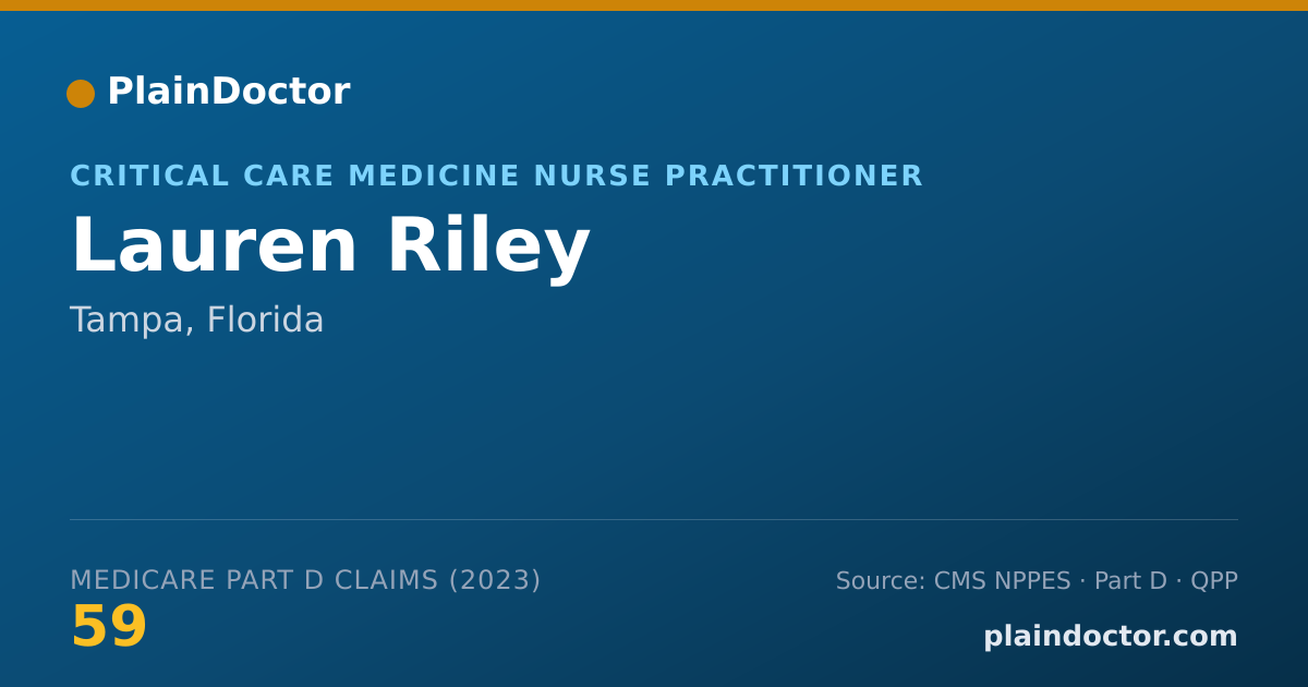 Shareable card for Lauren Riley - Critical Care Medicine Nurse Practitioner, Tampa, FL