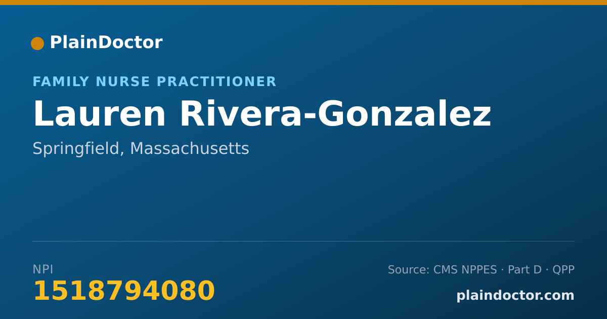 Shareable card for Lauren Rivera-Gonzalez - Family Nurse Practitioner, Springfield, MA