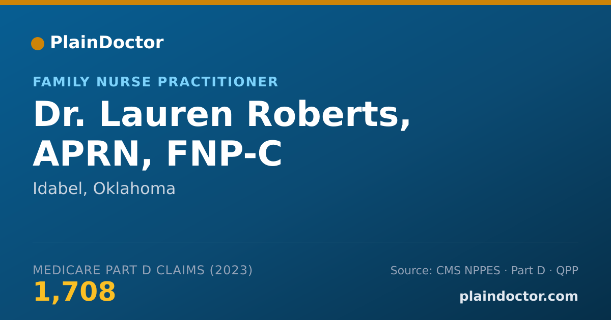 Shareable card for Lauren Roberts, APRN, FNP-C - Family Nurse Practitioner, Idabel, OK
