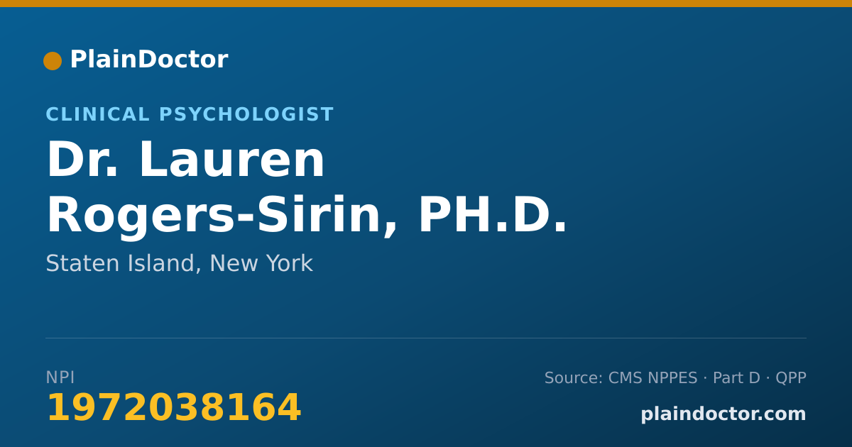Shareable card for Lauren Rogers-Sirin, PH.D. - Clinical Psychologist, Staten Island, NY