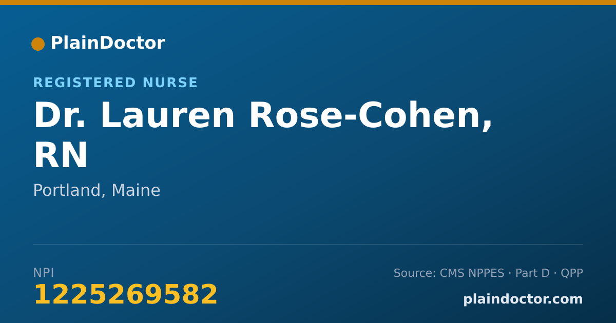Shareable card for Lauren Rose-Cohen, RN - Registered Nurse, Portland, ME