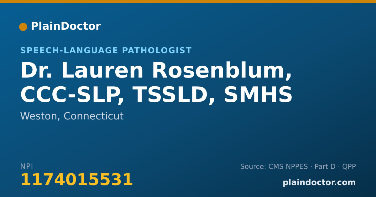 Shareable card for Lauren Rosenblum, CCC-SLP, TSSLD, SMHS - Speech-Language Pathologist, Weston, CT