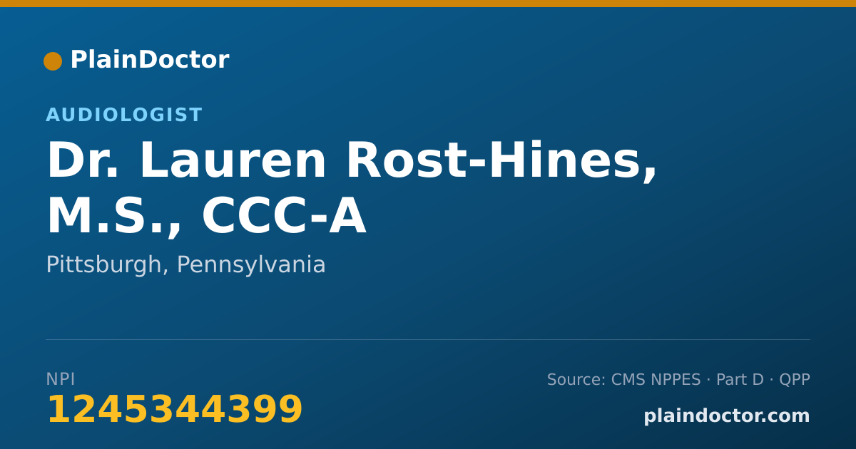 Shareable card for Lauren Rost-Hines, M.S., CCC-A - Audiologist, Pittsburgh, PA