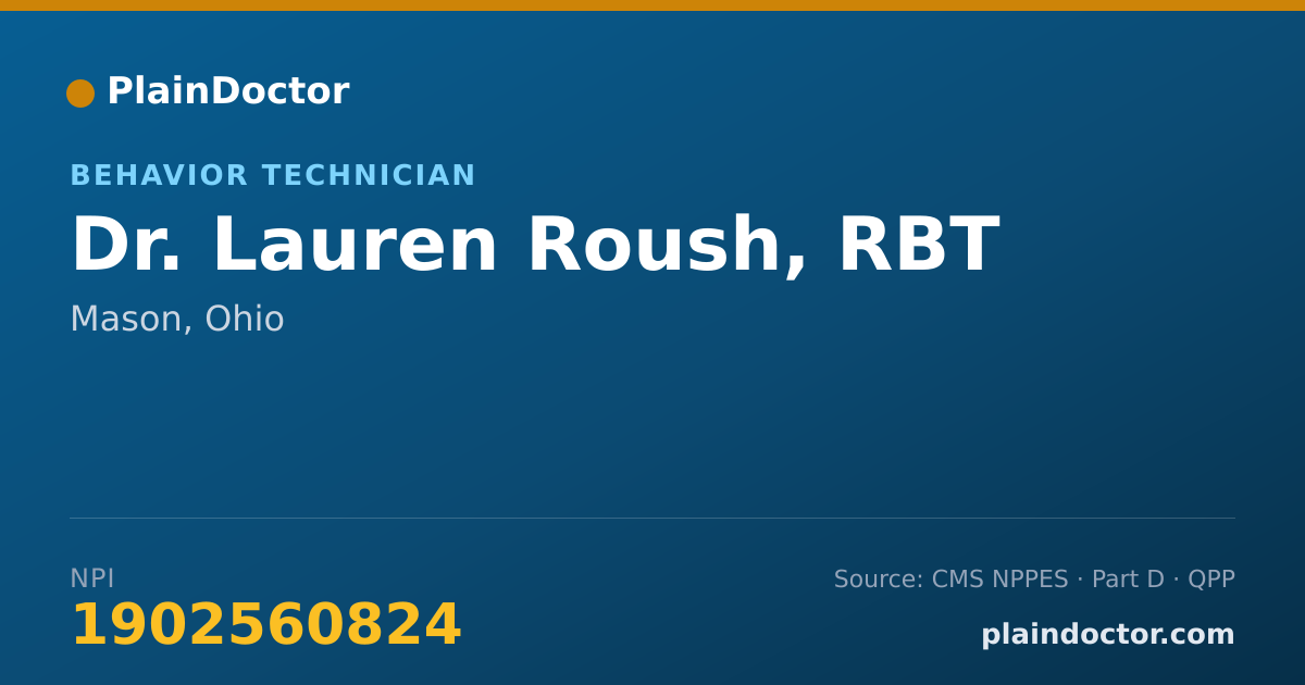 Shareable card for Lauren Roush, RBT - Behavior Technician, Mason, OH