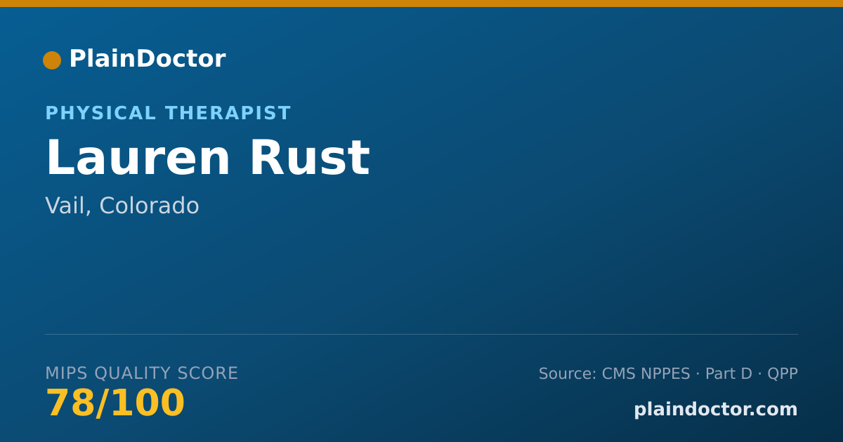 Shareable card for Lauren Rust - Physical Therapist, Vail, CO