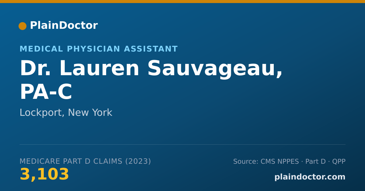 Shareable card for Lauren Sauvageau, PA-C - Medical Physician Assistant, Lockport, NY