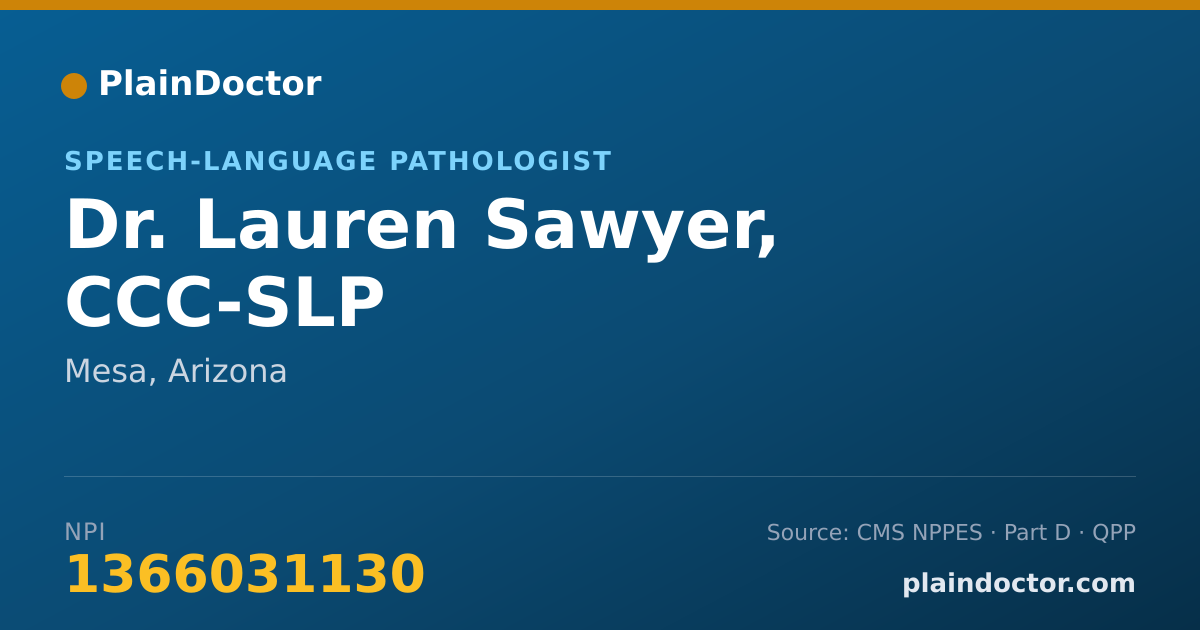 Shareable card for Lauren Sawyer, CCC-SLP - Speech-Language Pathologist, Mesa, AZ