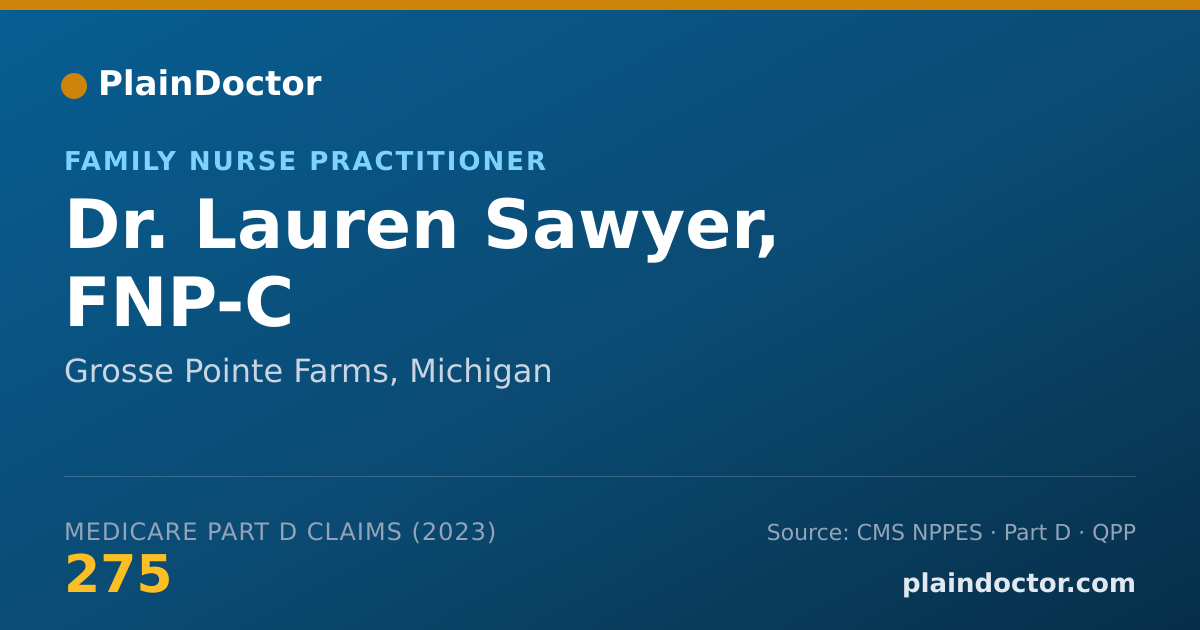 Shareable card for Lauren Sawyer, FNP-C - Family Nurse Practitioner, Grosse Pointe Farms, MI