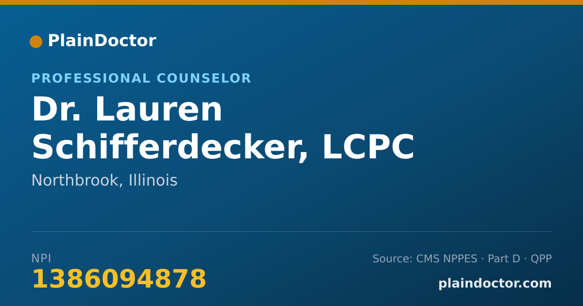 Shareable card for Lauren Schifferdecker, LCPC - Professional Counselor, Northbrook, IL