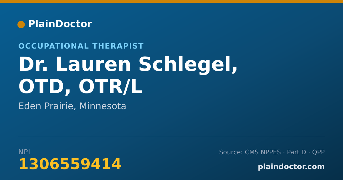 Shareable card for Lauren Schlegel, OTD, OTR/L - Occupational Therapist, Eden Prairie, MN
