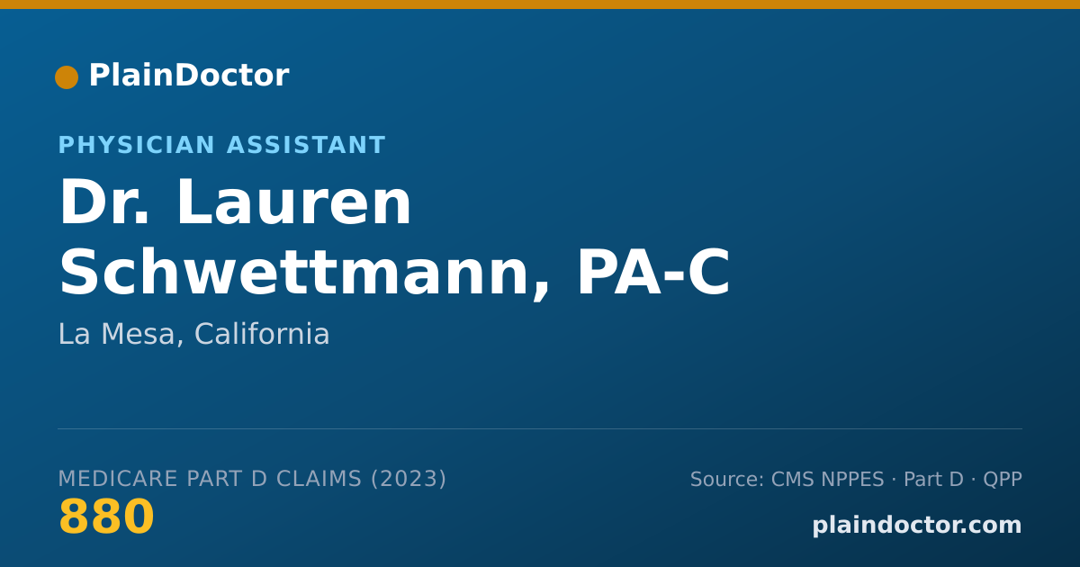 Shareable card for Lauren Schwettmann, PA-C - Physician Assistant, La Mesa, CA
