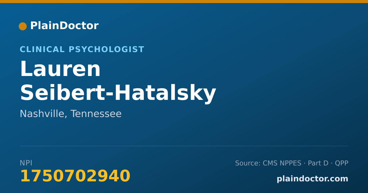 Shareable card for Lauren Seibert-Hatalsky - Clinical Psychologist, Nashville, TN