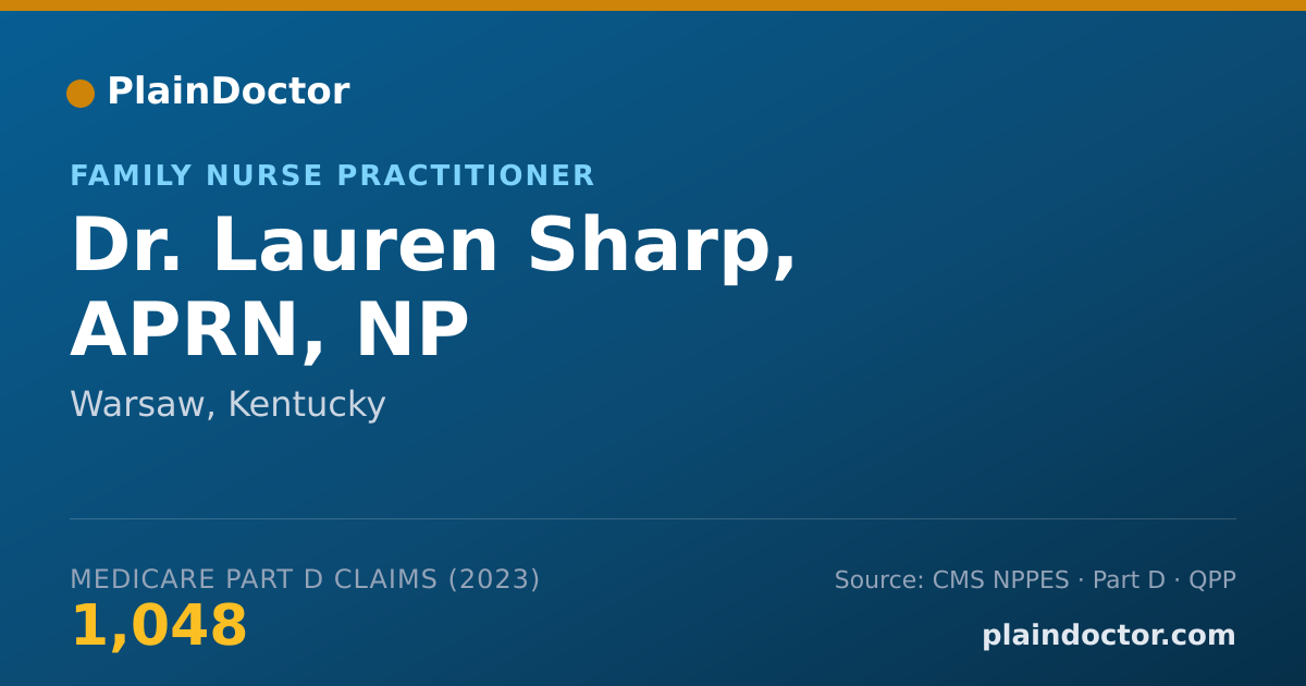 Shareable card for Lauren Sharp, APRN, NP - Family Nurse Practitioner, Warsaw, KY