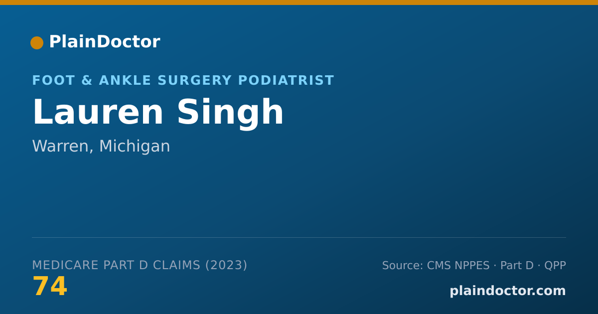 Shareable card for Lauren Singh - Foot & Ankle Surgery Podiatrist, Warren, MI