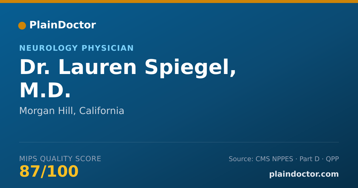 Shareable card for Lauren Spiegel, M.D. - Neurology Physician, Morgan Hill, CA