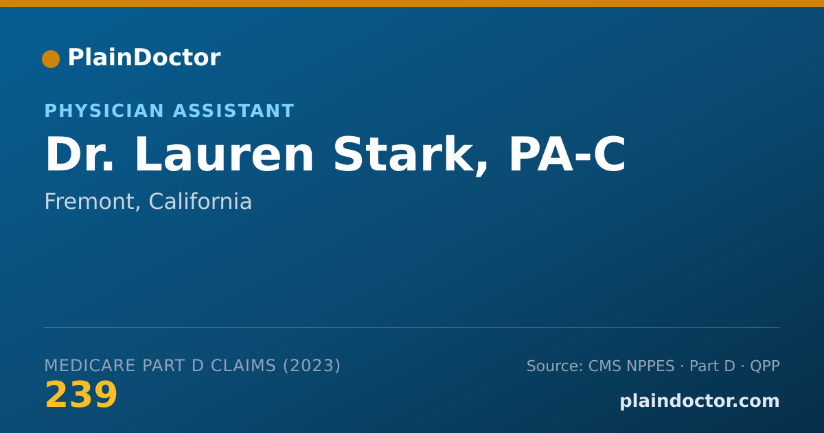 Shareable card for Lauren Stark, PA-C - Physician Assistant, Fremont, CA