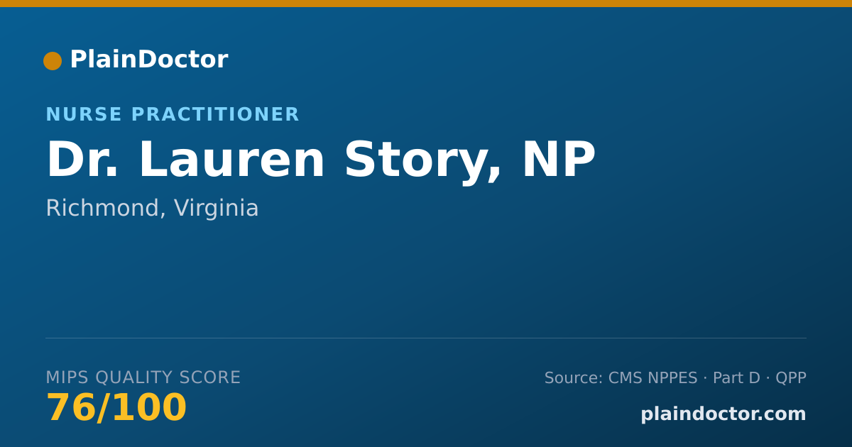 Shareable card for Lauren Story, NP - Nurse Practitioner, Richmond, VA