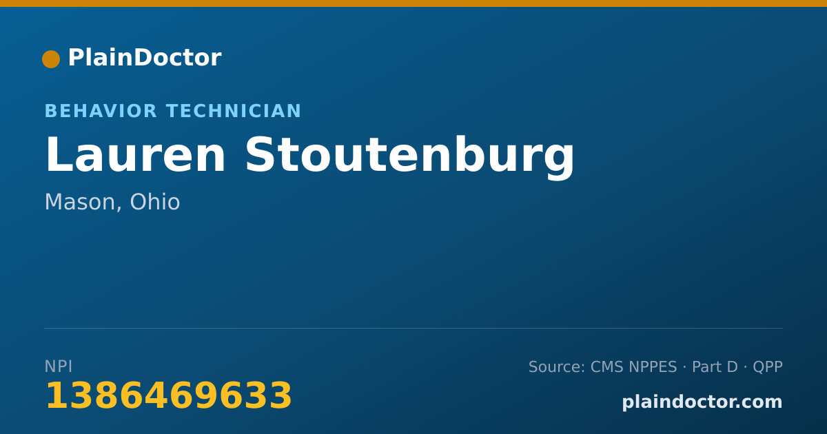 Shareable card for Lauren Stoutenburg - Behavior Technician, Mason, OH
