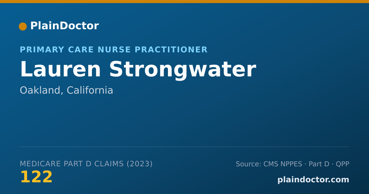 Shareable card for Lauren Strongwater - Primary Care Nurse Practitioner, Oakland, CA