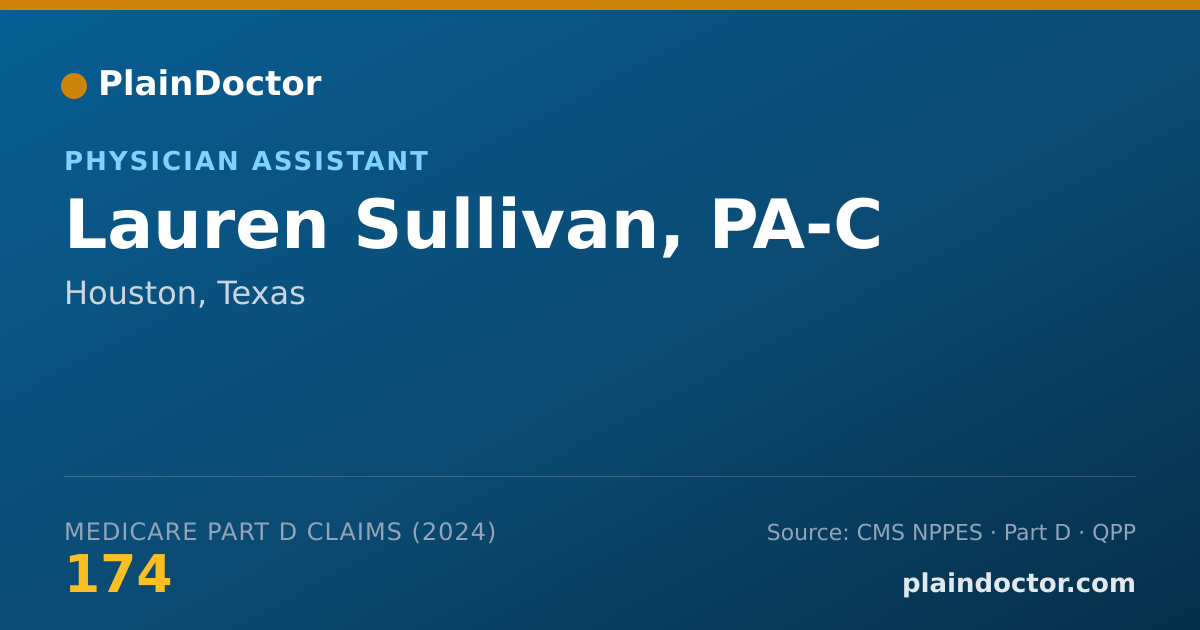 Shareable card for Lauren Sullivan, PA-C - Physician Assistant, Houston, TX