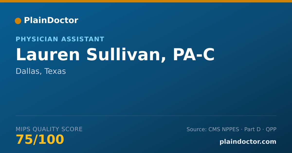 Shareable card for Lauren Sullivan, PA-C - Physician Assistant, Dallas, TX