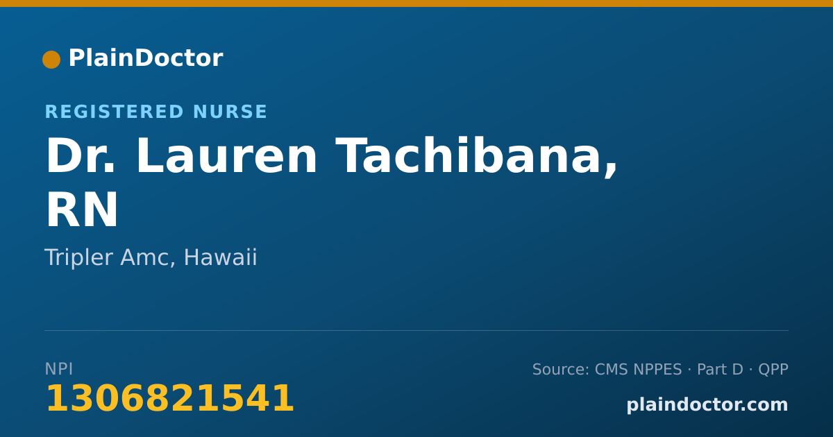 Shareable card for Lauren Tachibana, RN - Registered Nurse, Tripler Amc, HI