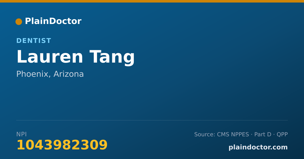 Shareable card for Lauren Tang - Dentist, Phoenix, AZ