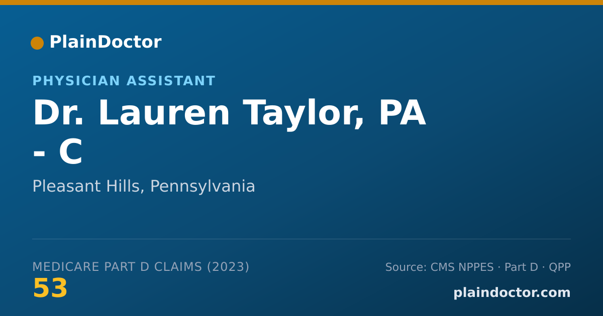 Shareable card for Lauren Taylor, PA - C - Physician Assistant, Pleasant Hills, PA