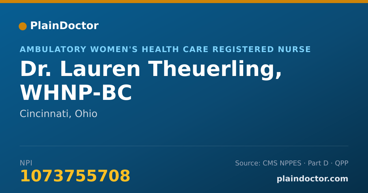 Shareable card for Lauren Theuerling, WHNP-BC - Ambulatory Women's Health Care Registered Nurse, Cincinnati, OH